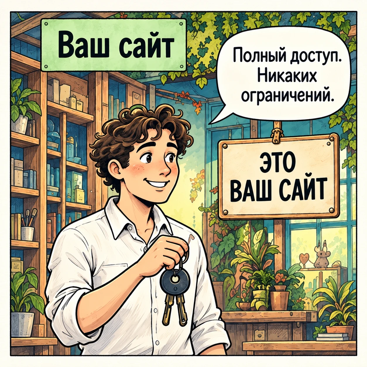 Владелец держит ключ от собственного сайта.